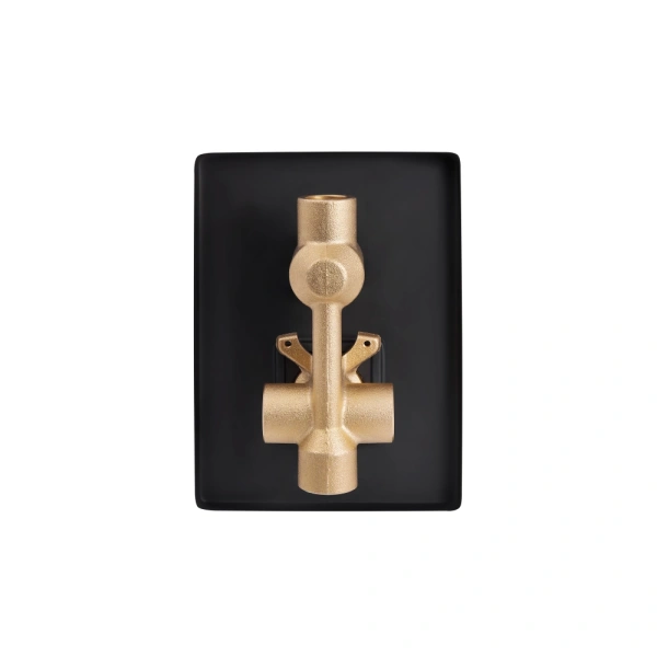 Душовий набір прихованого монтажу (матовий чорний) Qtap Aqauarius