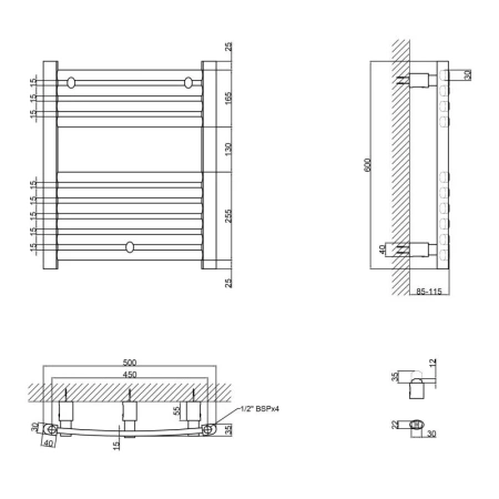 Фото Рушникосушка водяна Qtap Dias