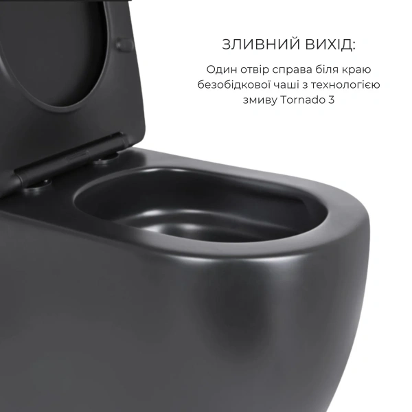 Комплект 2 в 1: підлоговий унітаз Qtap Robin Matt Black + набір гігієнічного душу Lidz Aria Black