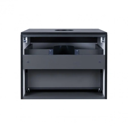 Тумба підвісна Qtap Virgo 600х476х469 Black/White зі стільницею