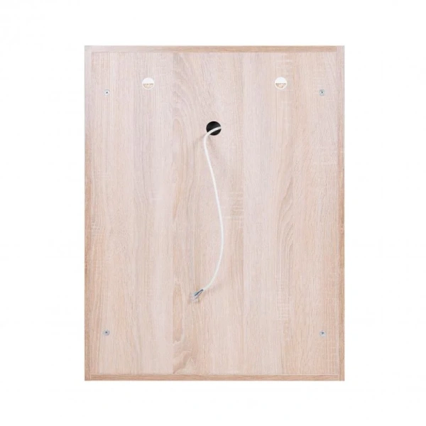 Дзеркальна шафа підвісна Qtap Pisces 600х800х140 Whitish oak з LED-підсвічуванням