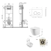 Готове рішення Qtap для ванної кімнати: підвісний унітаз Robin Ultra Quiet 520x365x365 + комплект інсталяції Nest 4 в 1 (кругла клавіша Matt Black)