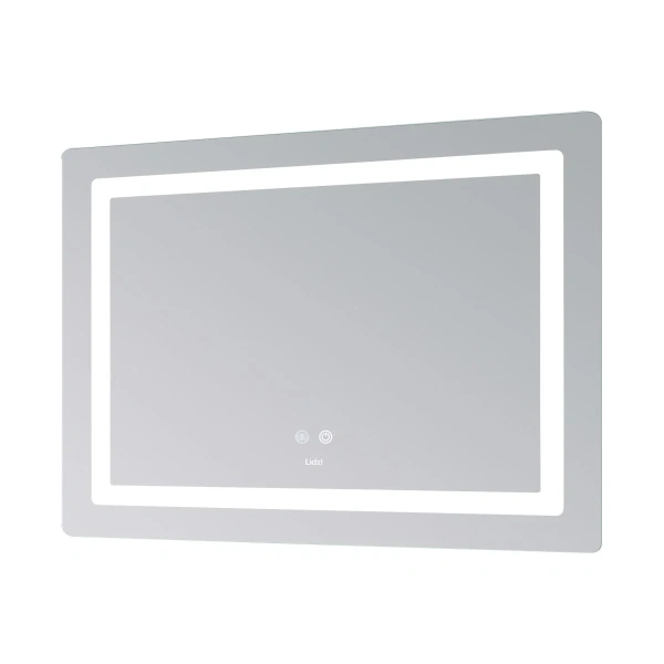 Дзеркало Lidz Kubis (KU2) 1200х800 з LED-підсвічуванням Touch, з антизапотіванням, з регулюванням яскравості