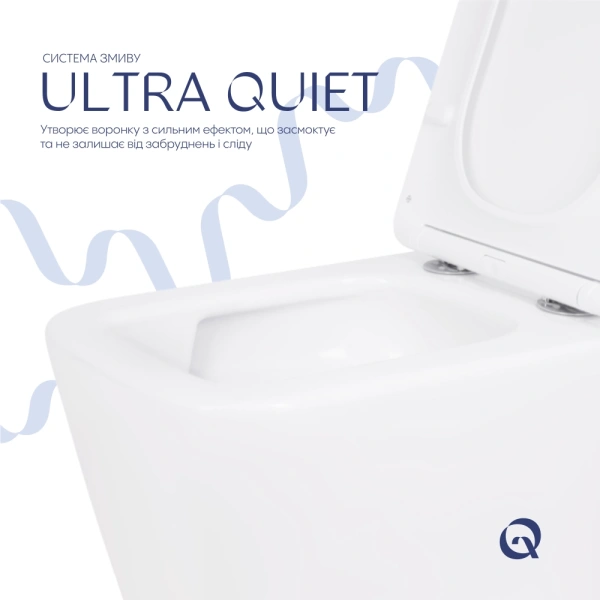 Унітаз підвісний у білому кольорі 490х360х290 з сидінням з мікроліфтом Slim Duroplast Qtap Crow