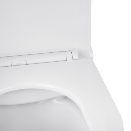 Унітаз підвісний безобідковий Kroner Harz WHI493736 RIMLESS з сидінням Slim Duroplast / Soft-close /