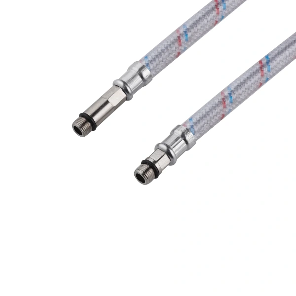 Гнучка підводка для підключення змішувача Kroner KRM 1/2"хМ10 ВЗ 80 см в нейлоновому обплетенні покритому ПВХ (пара)