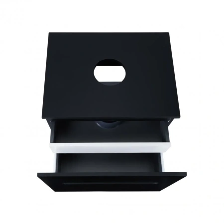 Тумба підвісна Qtap Virgo 600х476х469 Black/White зі стільницею