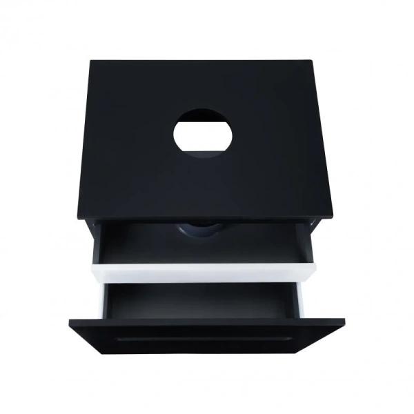 Тумба підвісна Qtap Virgo 600х476х469 Black/White зі стільницею