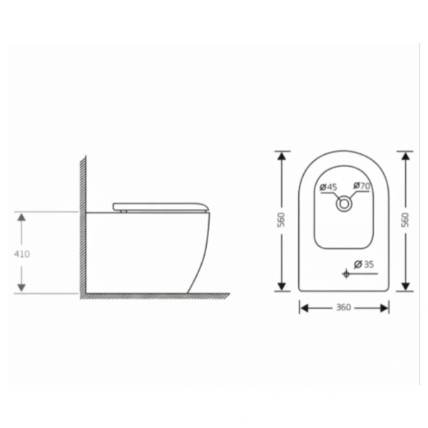 Біде підлогове Qtap Jay 560х360х410 мм, White