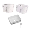 Комплект Qtap Tern Marble 3 в 1: підвісний унітаз Ultra Quiet + біде підвісне + раковина накладна