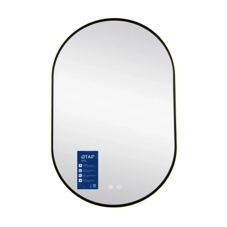 Дзеркало Qtap Scorpio (SC1) з LED-підсвічуванням Touch, з антизапотіванням, з димером, рег. темп. кольору (3000-6500K) Black