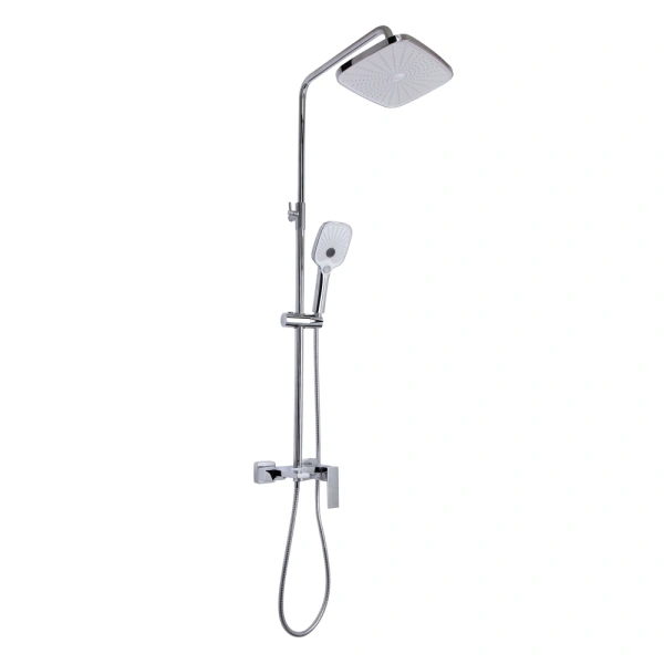 Душова система на три споживача (з виливом) хром телескопічна 850-1200 мм Qtap Gemini