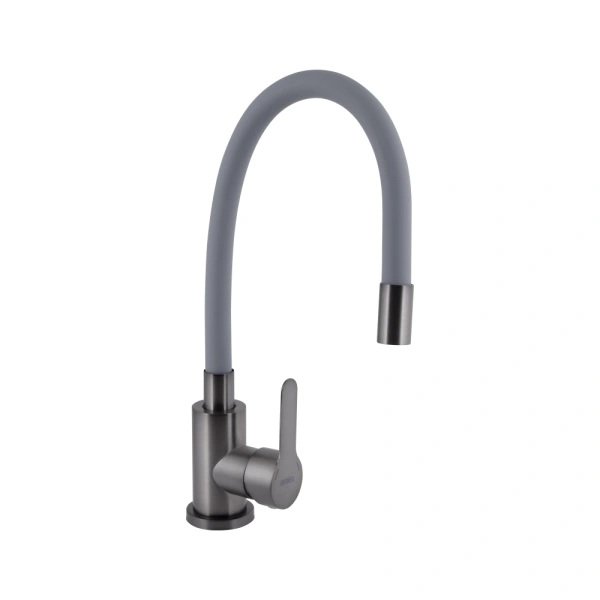 Змішувач для кухні Pure 015F3, Graphite/Grey (k35) з гнучким виливом BRIPUR015F3GRG Brinex