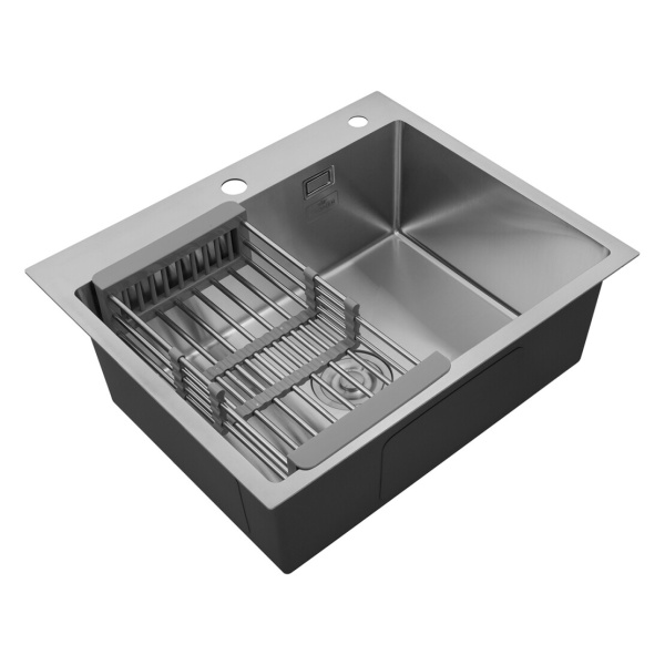 Кухонна мийка з нержавіючої сталі Kroner 60*50 3.0/1.0 мм + сушарка