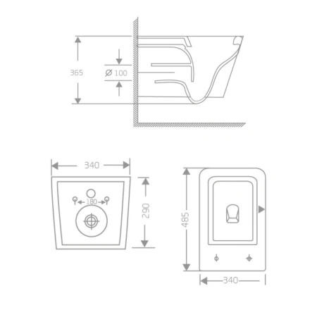Унітаз підвісний Crow Rimless 485х340х330 мм, White, з сидінням Slim Duroplast/ Soft-close/ Quick Release Qtap