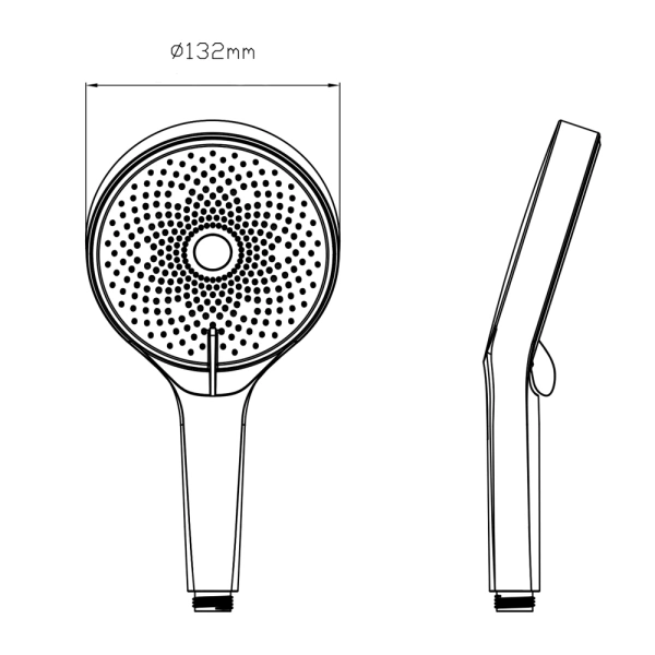 Лійка для ручного душу кругла d130 мм Qtap Rucni хром/чорна