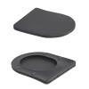 Унітаз підвісний у кольорі антрацит 490x365x325 мм з сидінням Slim Duroplast Qtap Robin