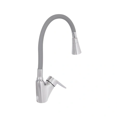 Фото Змішувач для кухні Lidz Tani 007F3 з гнучким виливом (k40) Chrome/Grey