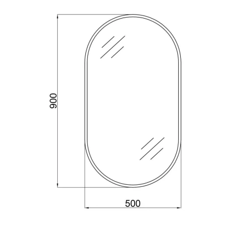 Дзеркало настінне овальне LED Qtap Scorpio 500х900