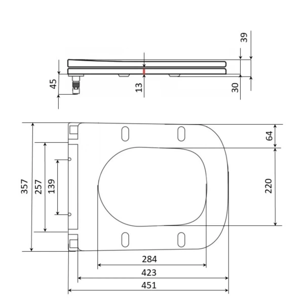 Сидіння для унітазу Qtap (Gemini 520) 448x357x38,5 мм, White, з мікроліфтом, Slim Duroplast, Quick Release