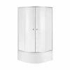 Душова кабіна Lidz Latwa SC90x90.SAT.HIGH.FR напівкругла, скло Frost 4 мм + душовий піддон ST90x90x41, з панеллю
