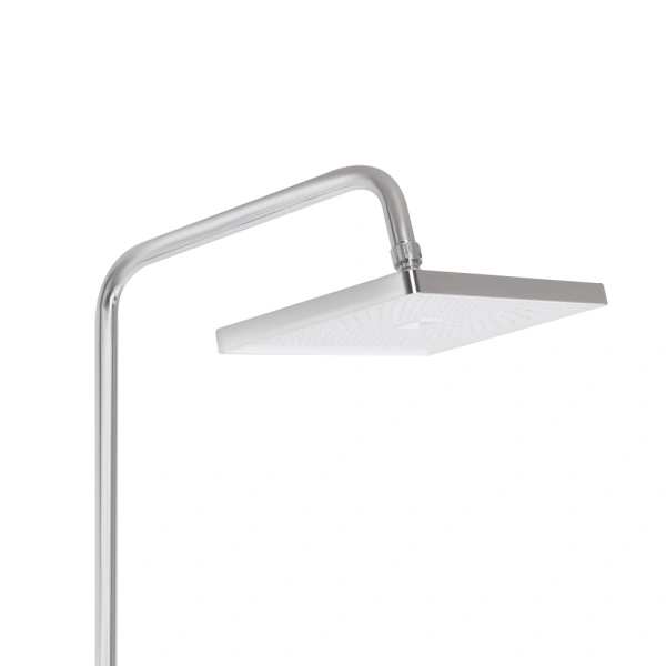 Душова система на три споживача (з виливом) у кольорі хром-білий, телескопічна 1000-1550 Qtap Presto