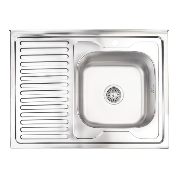 Кухонна мийка Lidz 6080-R Satin 0,8 мм