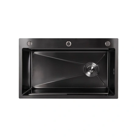 Фото Мийка для кухні інтегрована Lidz Handmade Brushed Black PVD 3,0/1,0 мм