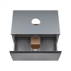 Тумба для підлоги Qtap Robin 600х616х437 Graphite/Whitish oak зі стільницею