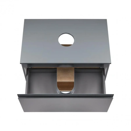 Тумба для підлоги Qtap Robin 600х616х437 Graphite/Whitish oak зі стільницею