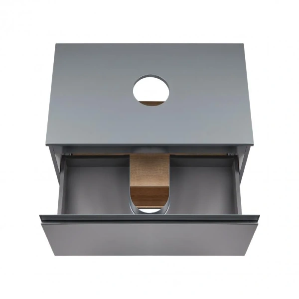 Тумба для підлоги Qtap Robin 600х616х437 Graphite/Whitish oak зі стільницею