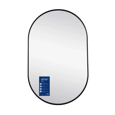 Дзеркало Qtap Scorpio (SC1) з LED-підсвічуванням Touch, з антизапотіванням, з димером, рег. темп. кольору (3000-6500K) Black