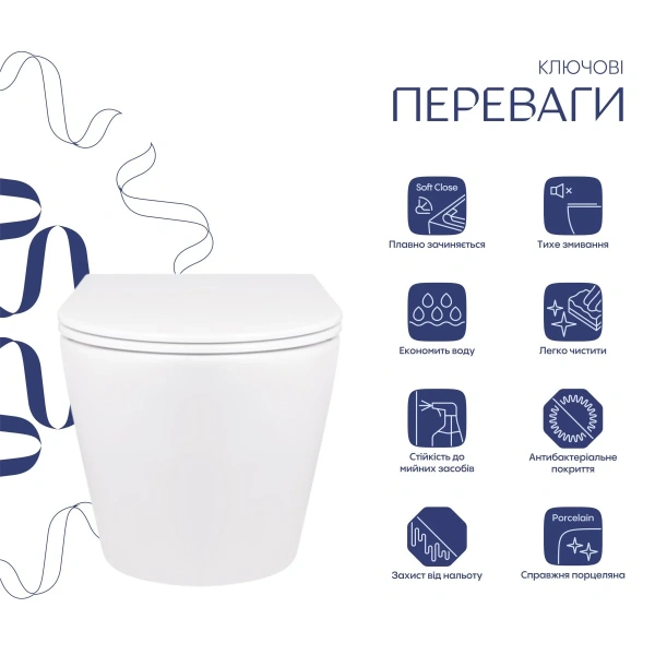 Унітаз підвісний Qtap Swan безободковий