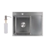 Кухонна мийка з нержавіючої сталі 63*50R крило праворуч Brushed Steel 3,0/1,0 мм Lidz