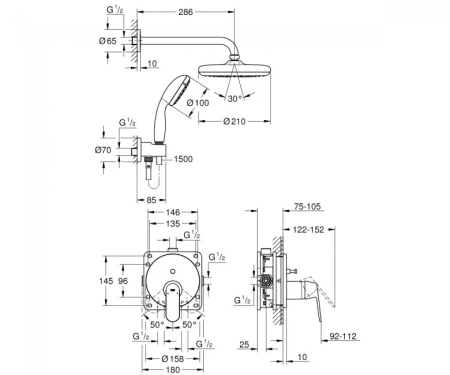 Фото Душова система GROHE EUROSMART COSMOPOLITAN
