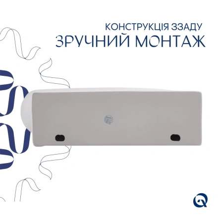 Раковина підвісна Leo 430x285x160 мм, White, ліва, овальна, без донного клапана Qtap