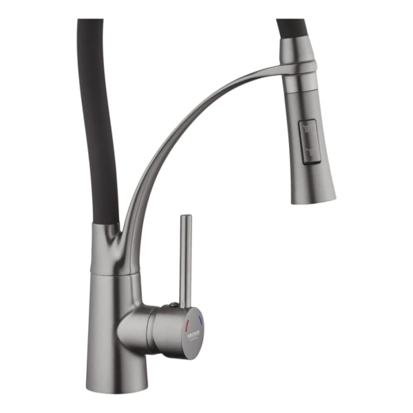 Змішувач для кухні з гнучким виливом (Графіт) Kroner KRP Ersel - GRP03393BLK