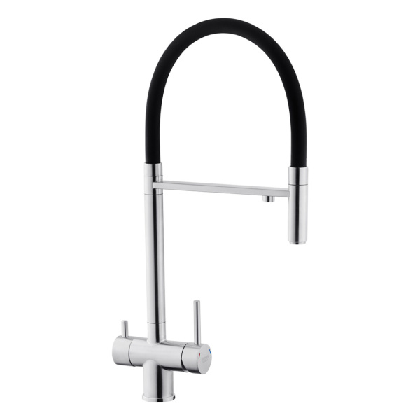 Змішувач для кухні на дві води з гнучким виливом Kroner Klassisch