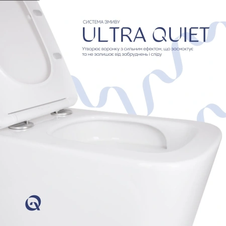 Унітаз підвісний Qtap Quiet WHI безободковий, сидіння з мікроліфтом