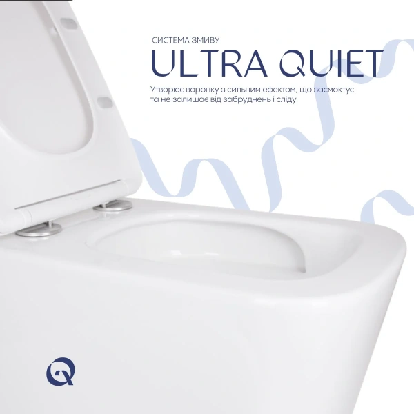 Унітаз підвісний Qtap Quiet WHI безободковий, сидіння з мікроліфтом