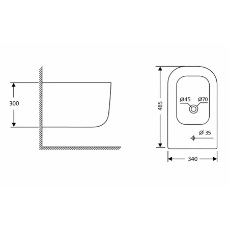 Біде підвісне Qtap Gemini 485×340×300 мм, White