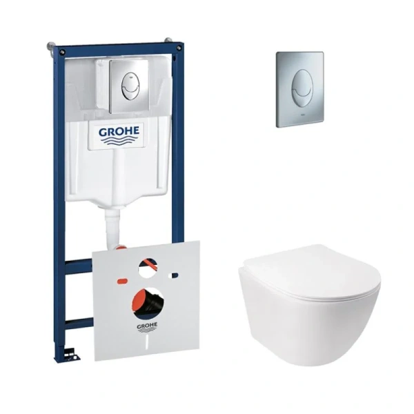 Набір унітаз з сидінням Qtap Jay + інсталяція Grohe Rapid SL