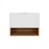 Тумба підвісна Qtap Robin 600х476х437 White/Whitish oak зі стільницею