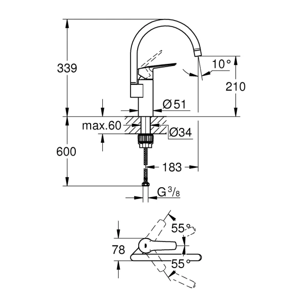 Фото Змішувач для кухні Grohe QuickFix Start