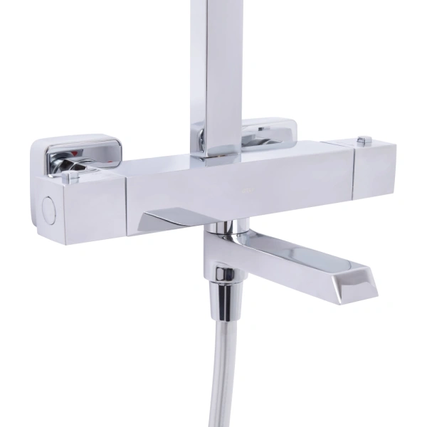 Душова система термостатична, на три споживача (з виливом) телескопічна 1150-1500 мм Qtap Sloup