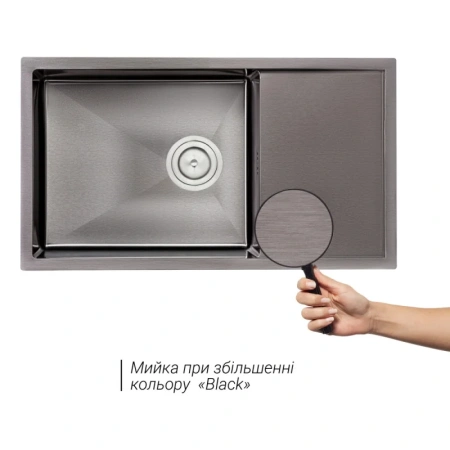 Фото Кухонна мийка Qtap D7844BL 3.0/1.2 мм