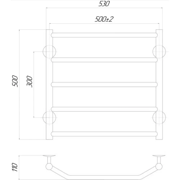 Фото Рушникосушка електричний Qtap Trapezium