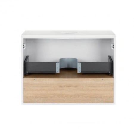 Тумба підвісна Qtap Robin 700х476х437 White/Whitish oak зі стільницею