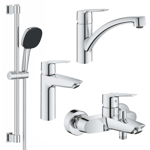 Набір змішувачів 4 в 1 для ванної кімнати та кухні Grohe QuickFix Start M-Size
