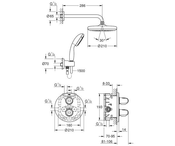 Фото Душова система GROHE GROHTHERM 1000 NEW